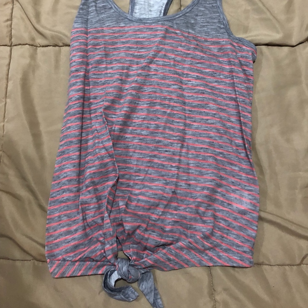 Grey and pink tied tank top